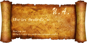 Uhrin András névjegykártya