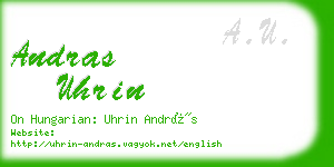 andras uhrin business card